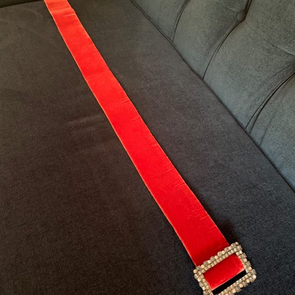 Lanvin Paris Velvet Rhinestone Belt *RARE